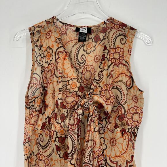 Vtg Studio 1940 Top Womens L Empire Waist Y2K 90s Floral Boho Fairy Hippie - Picture 3 of 8